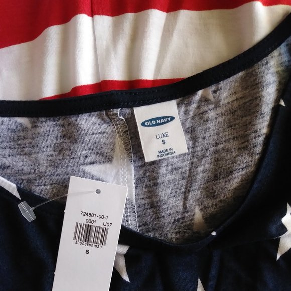 NWT Old Navy Luxe Americana Tank Top American Flag July 4th Freedom Small - Picture 11 of 14